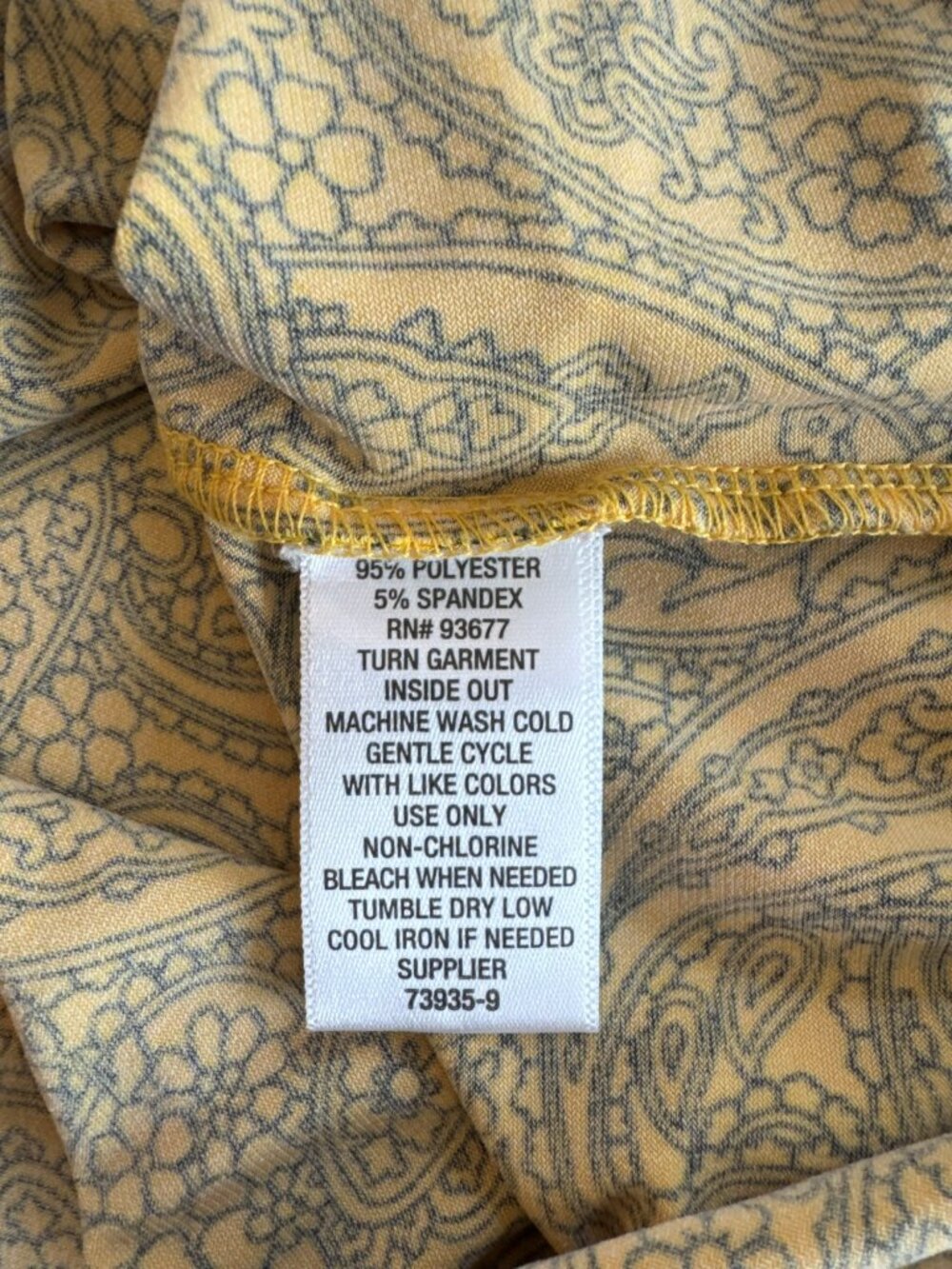 Vintage Liz Claiborne Yellow Grommet Detail Top Large Paisley Retro Y2K Edgy Mod - Picture 4 of 4